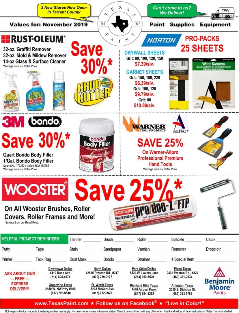 Monthly Specials & Offers Texas Paint & Wallpaper