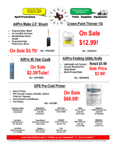 Texas Paint Specials 
